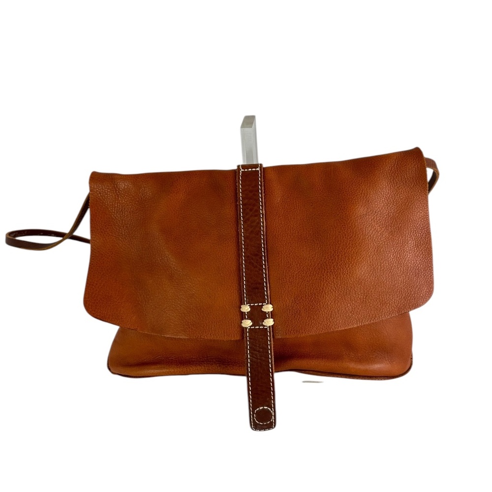 Genuine HOLDING HORSES Tan Pebbled Leather Toggle Crossbody Bag